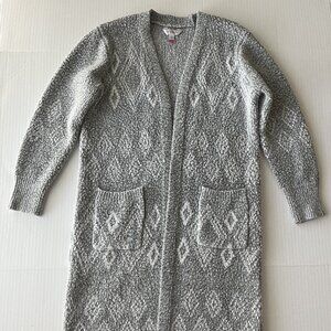 No Boundaries Long Sleeve Open Front Long Cardigan in Light Lavender color Size